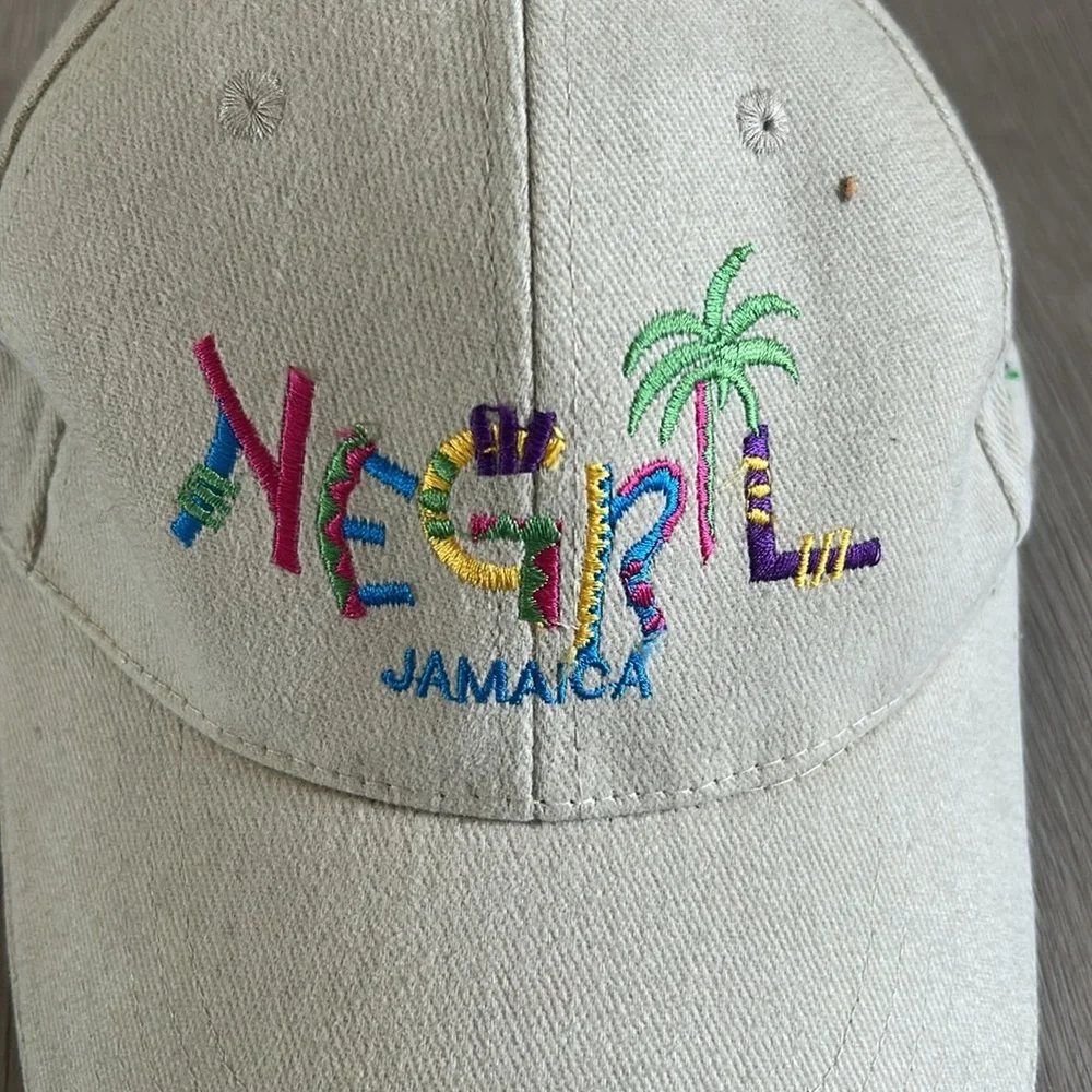 Beige Negril Jamaica Embroidered Cap